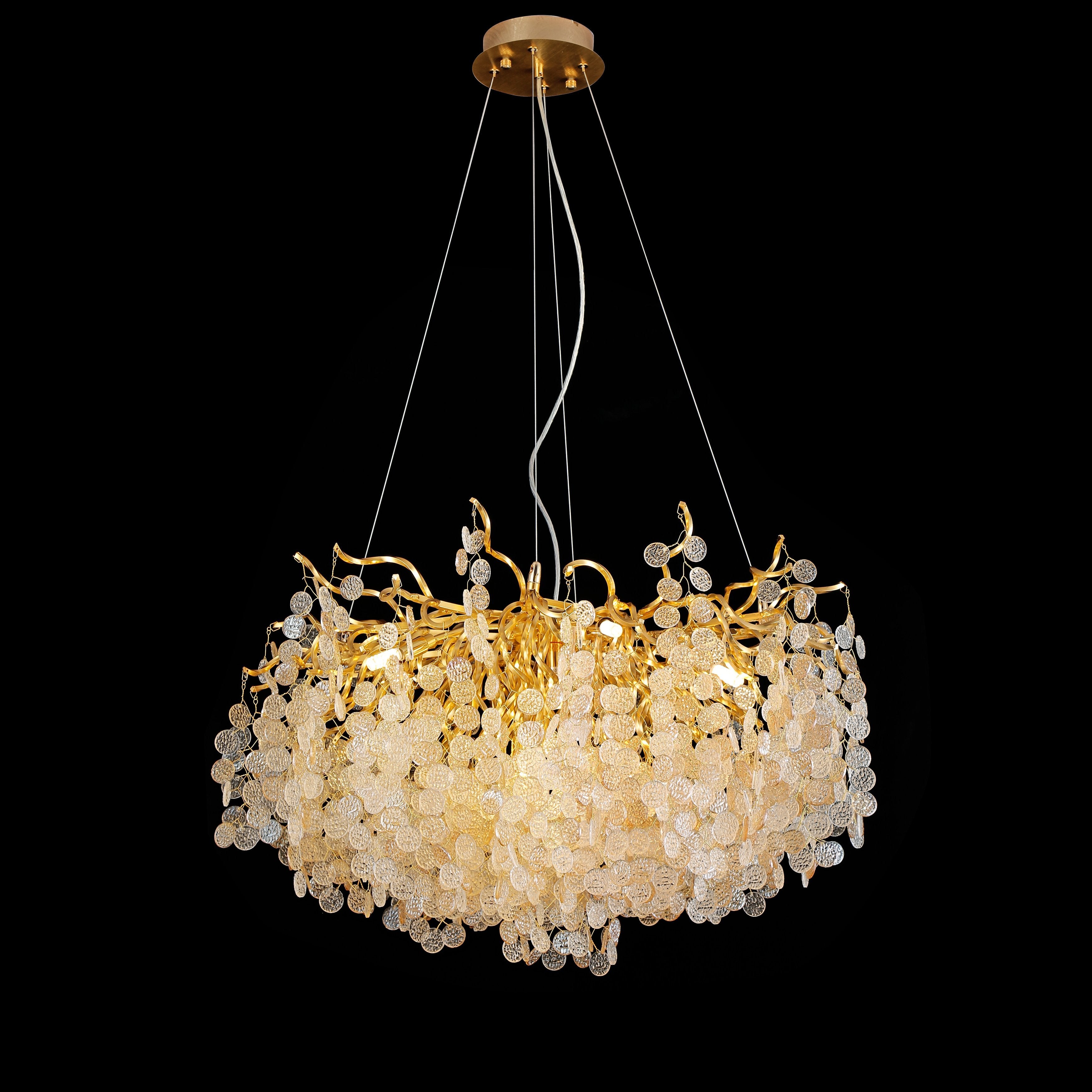 Quatre Organic Branching Round Penny Chandelier - Italian Concept