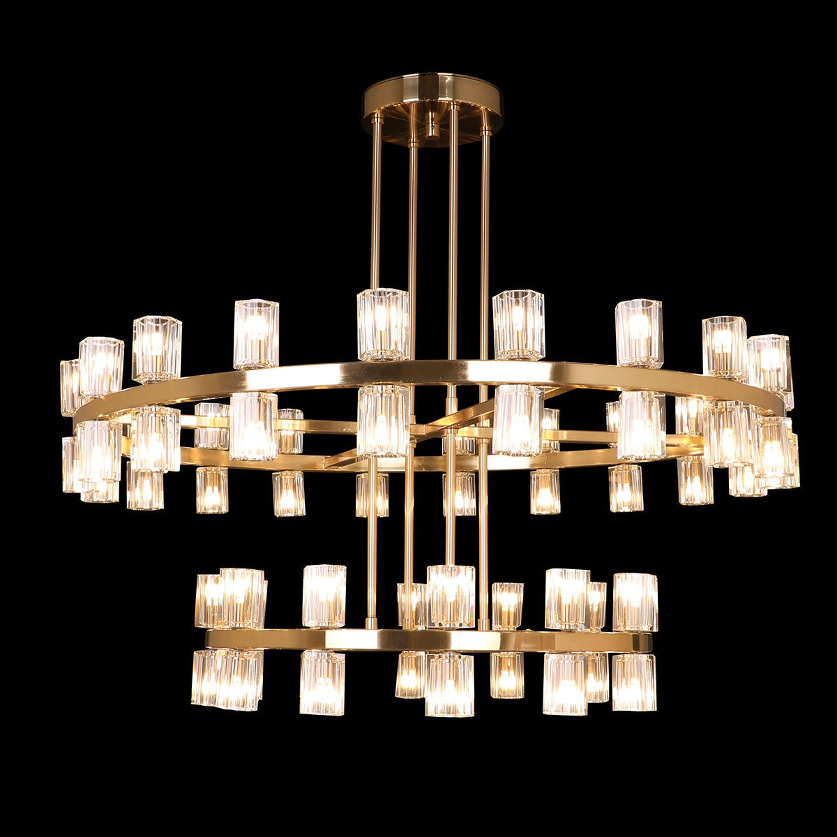 Arroseur 2-Tier 48"W Round Crystal Chandelier - Italian Concept -