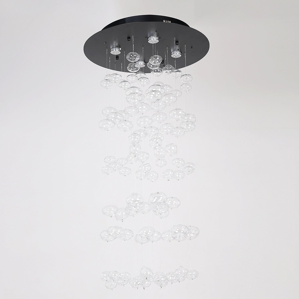 Fountaine Round Waterfall Glass Globe / Bubble Chandelier - Italian Concept