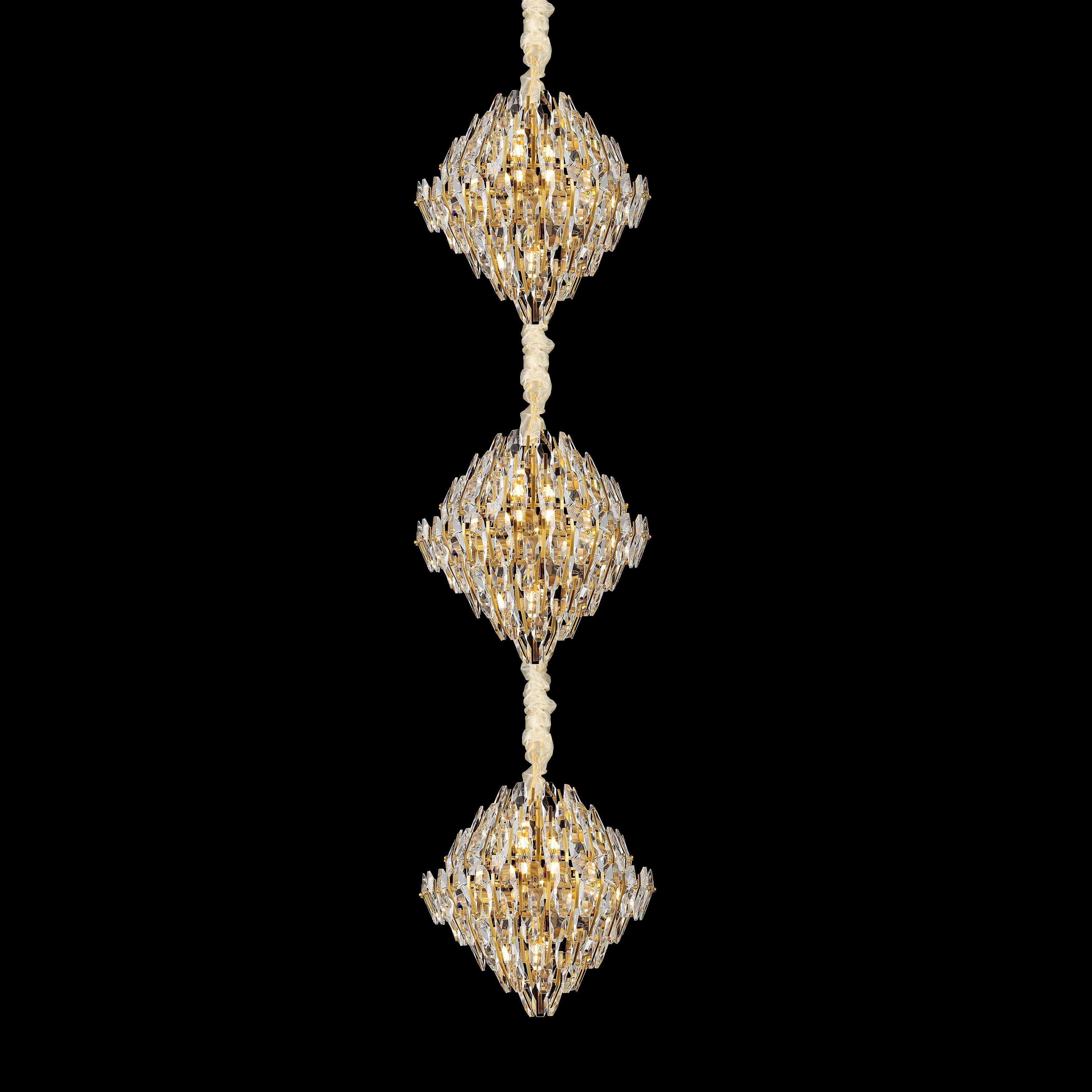Sol Odeon Crystal Foyer Pendant Chandelier - Italian Concept