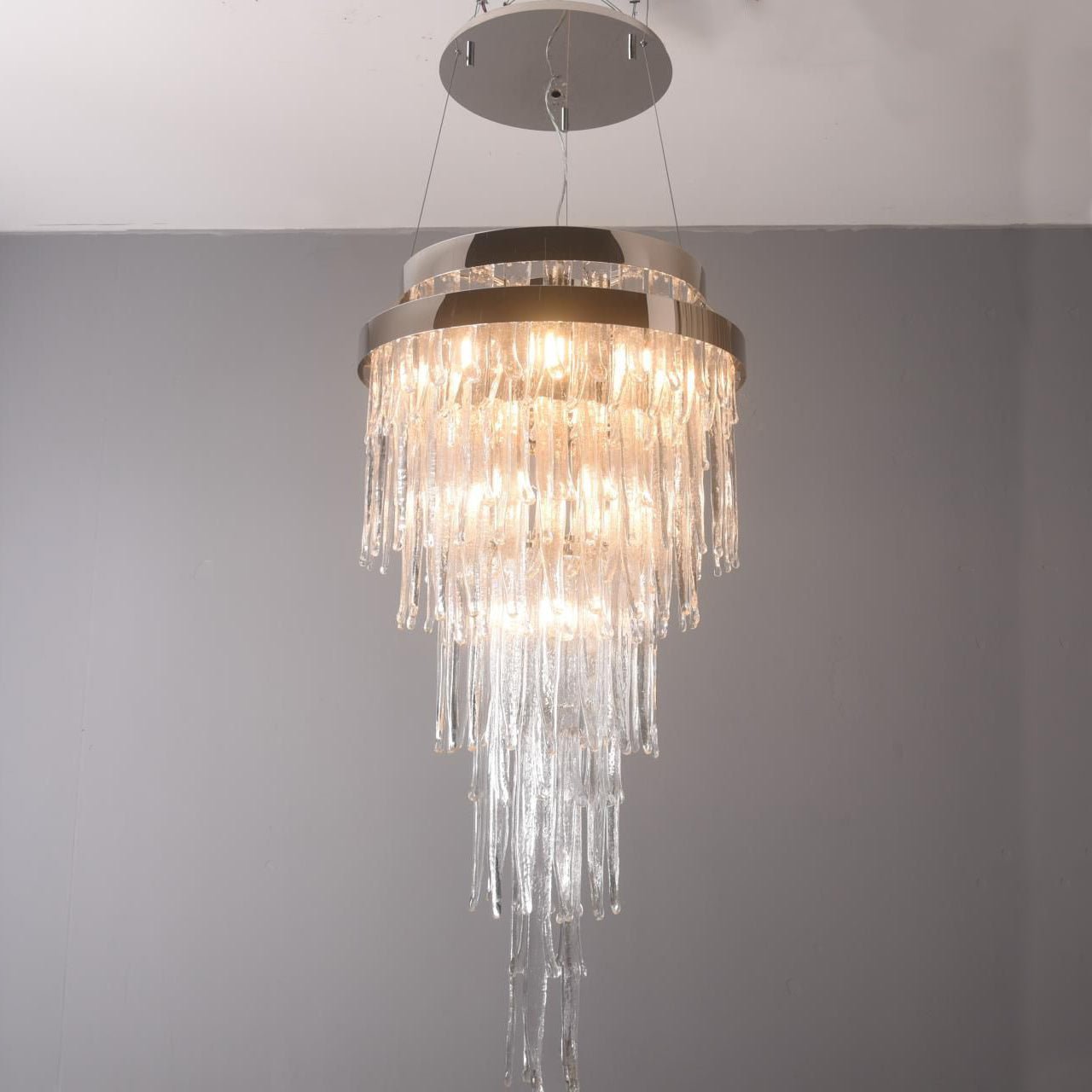 Lebal Waterfall Tubular Foyer Chandelier - Italian Concept