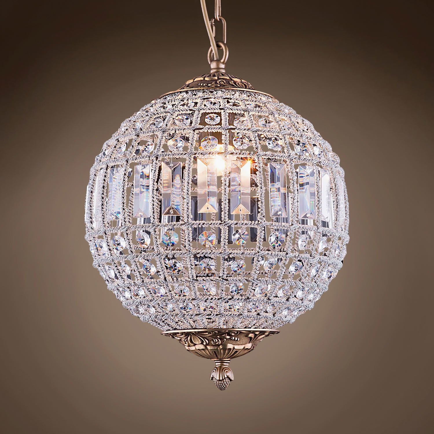 French Empire Round Sphere Crystal Chandelier - Italian Concept