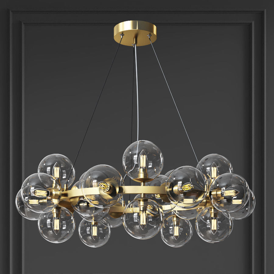 Sepi Glass Globe / Bubble Round Ring Chandelier - Italian Concept -