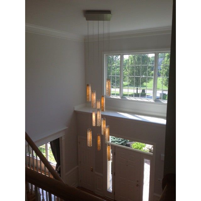 Rain Rectangular Cluster Glass tile Pendant Chandelier - Italian Concept -