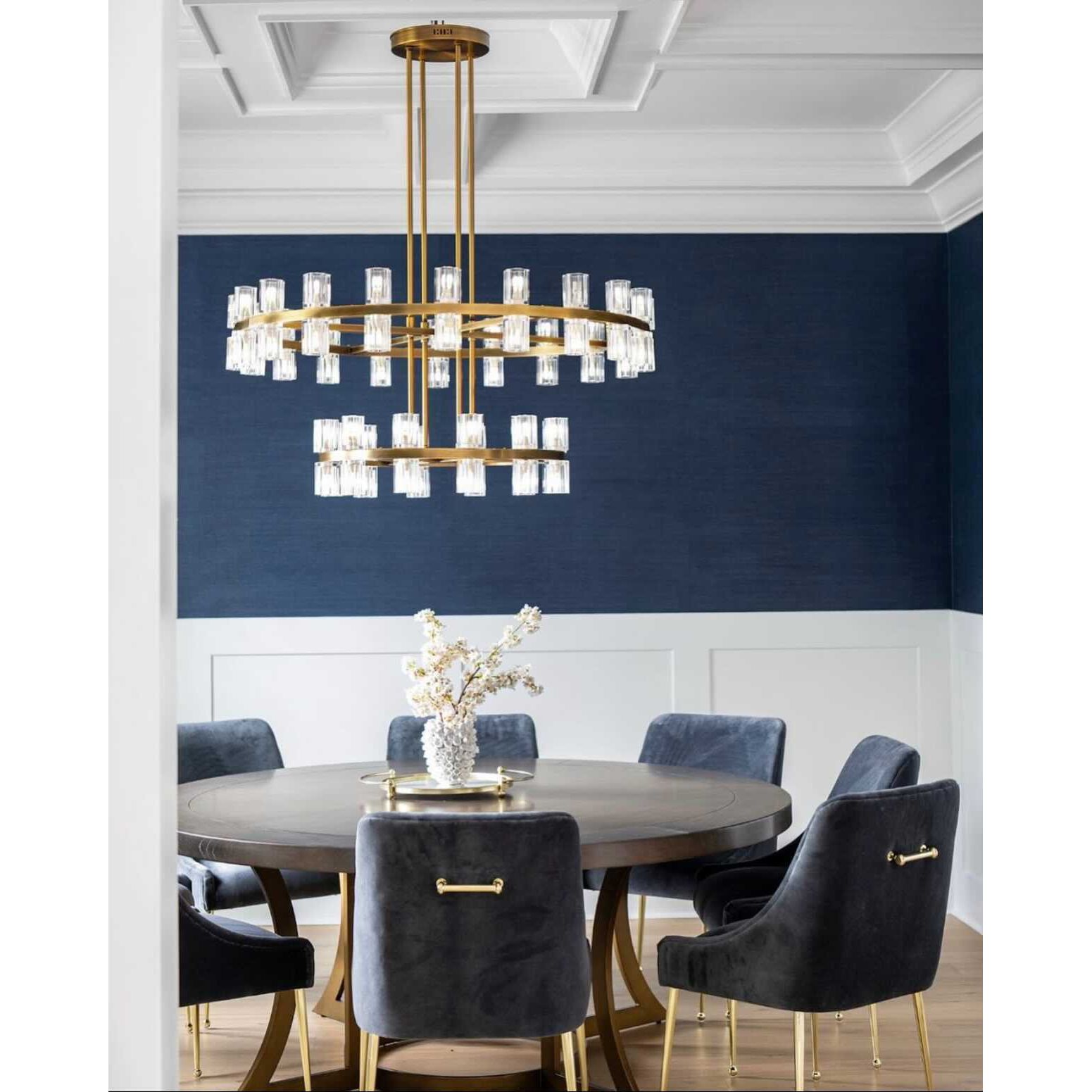 Arroseur 1-Tier 50”W Round Crystal Chandelier - Italian Concept -