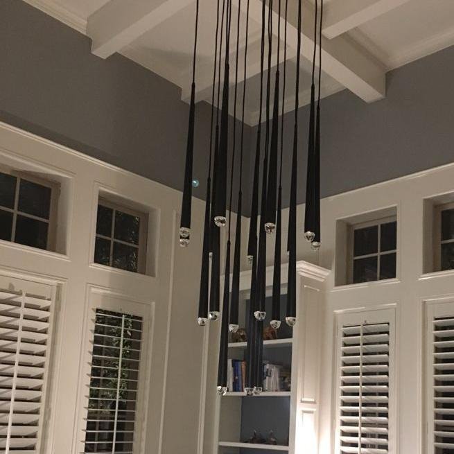 Anthropology Round Cluster Metal Tubular Crystal Pendant Light - Italian Concept -