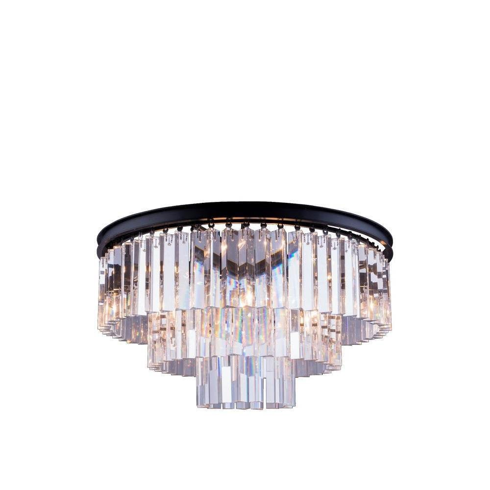 Flushmount Apex Odeon Tiered Round Crystal Fringe Chandelier Collection - Italian Concept -