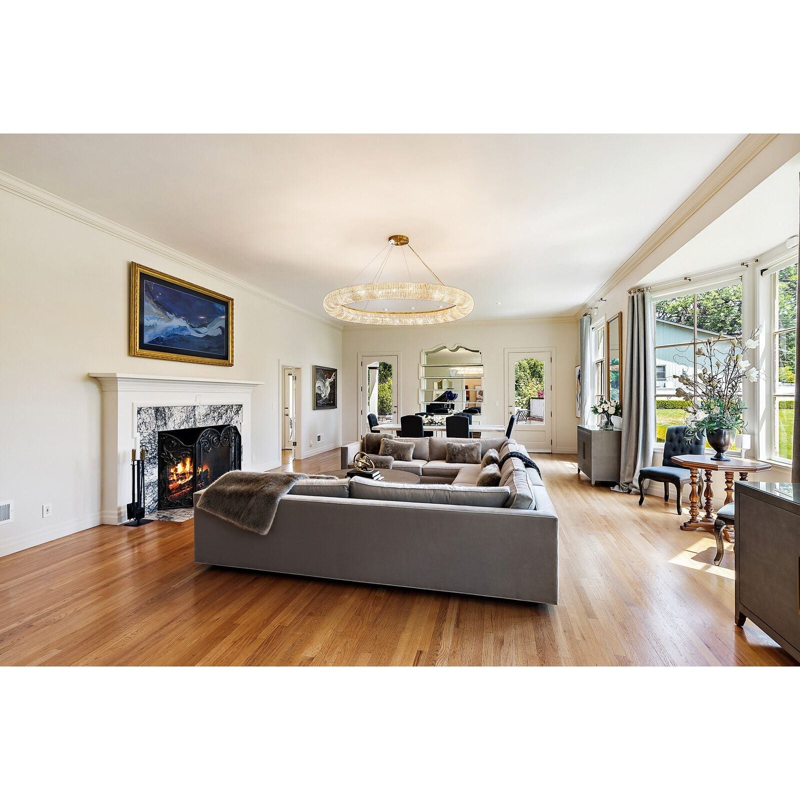 Empire Round Crystal Ring Beaded Chandelier - Italian Concept