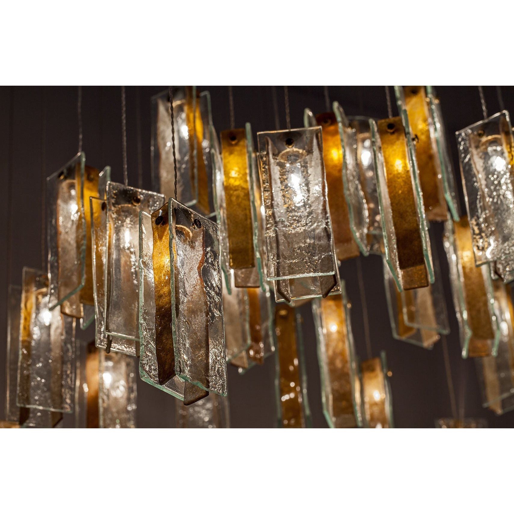 Rain Rectangular Cluster Glass tile Pendant Chandelier - Italian Concept -