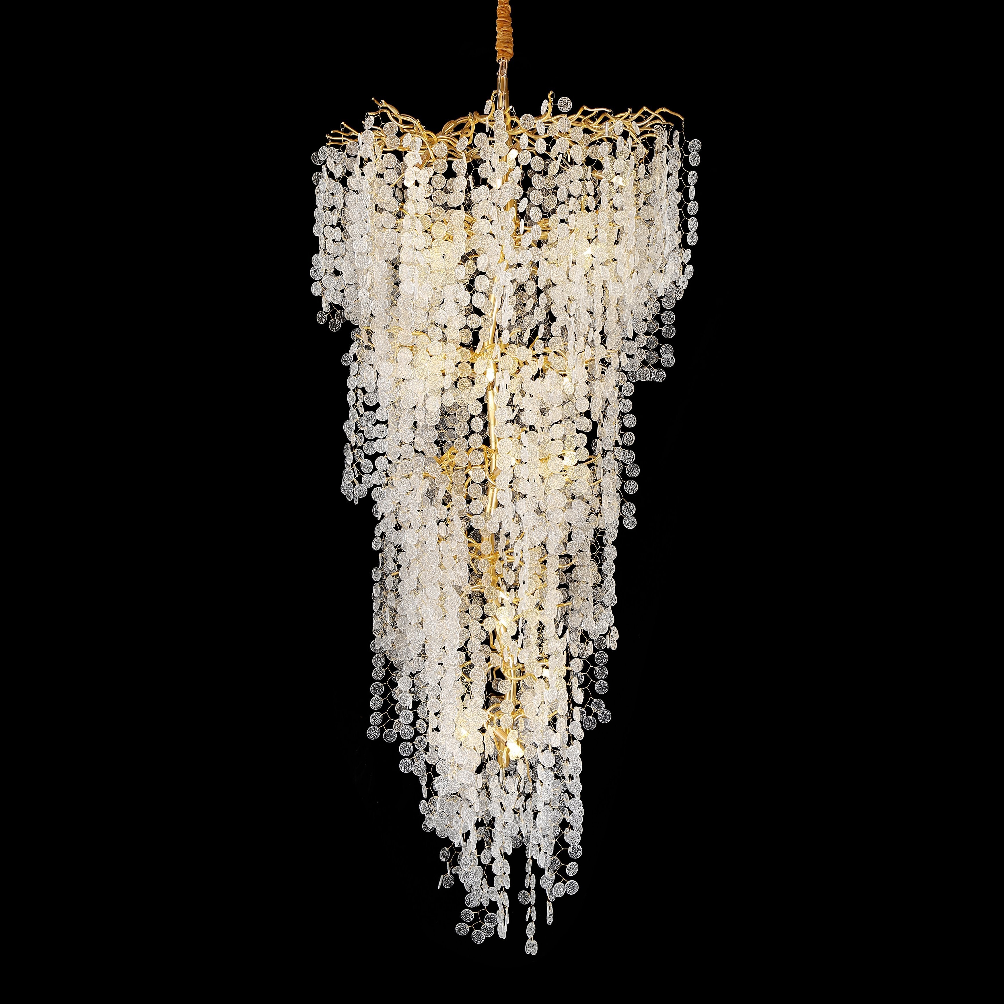 Quatre Foyer Organic Branching Round Penny Chandelier - Italian Concept -