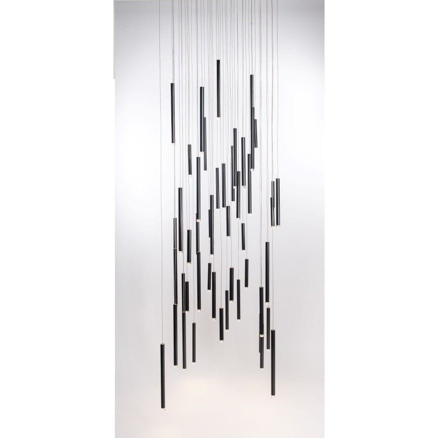 Bellini Round Metal Tubular Pendant Light Chandelier - Italian Concept -