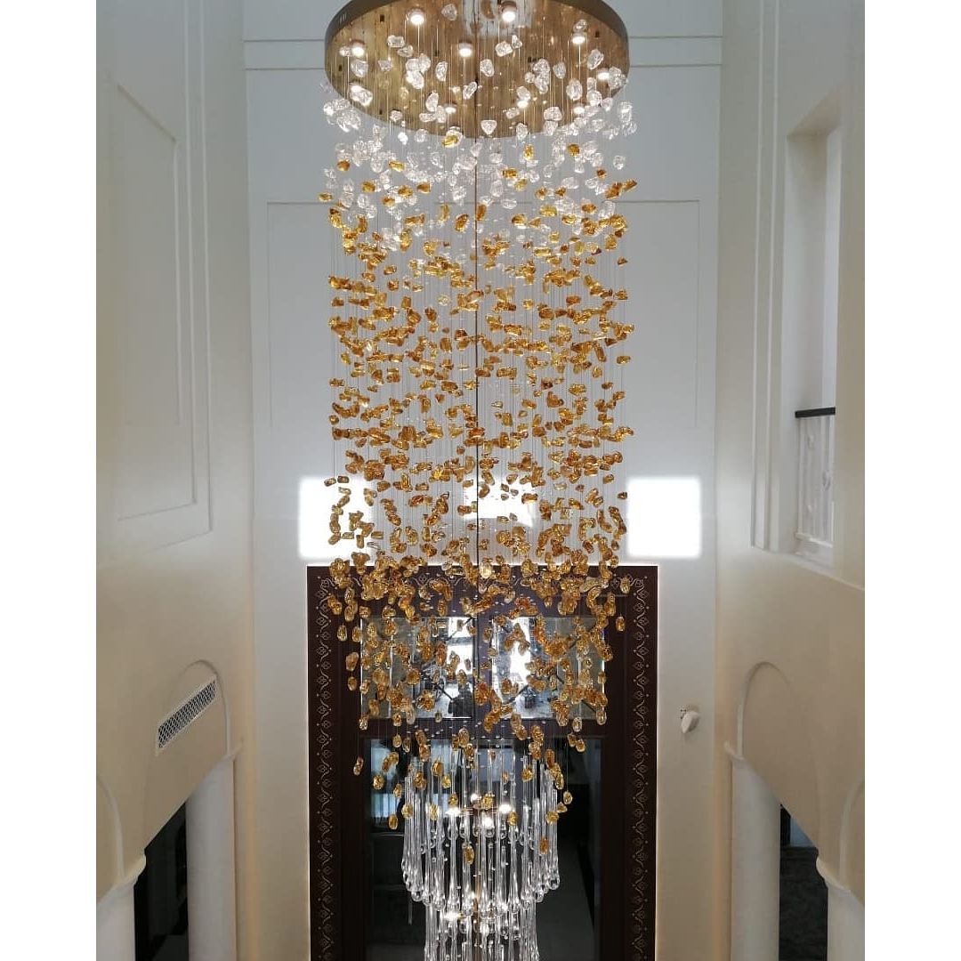 Rainfall Glass Gem Stone Chandelier - Italian Concept