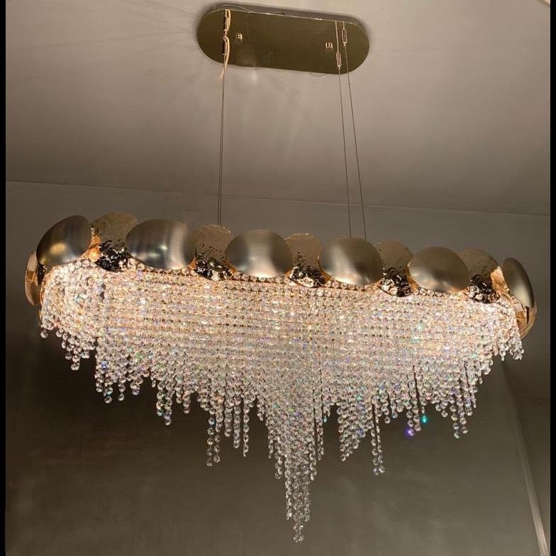Amadeo Oval Brass Crystal Chandelier - Italian Concept -