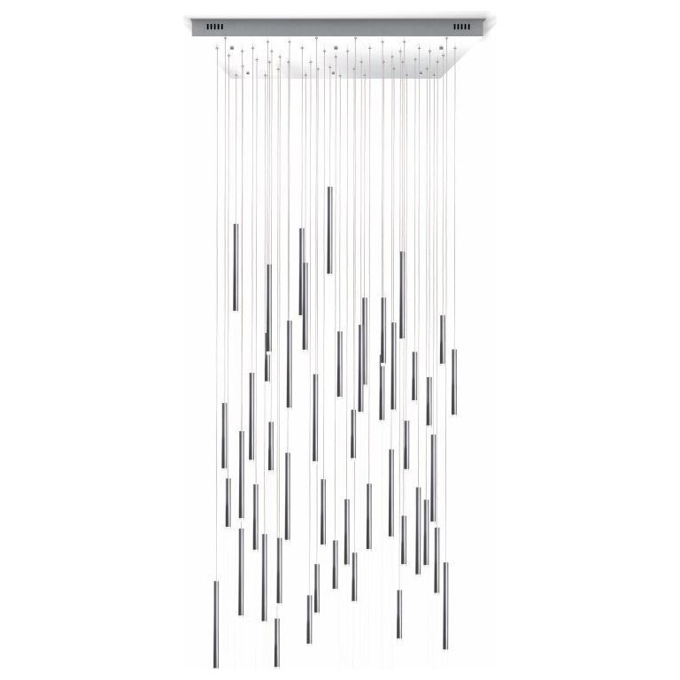 Bellini Square Tri-Tone Tubular Pendant Light Chandelier - Italian Concept -