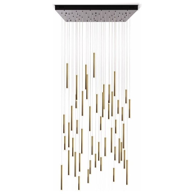 Bellini Square Tri-Tone Tubular Pendant Light Chandelier - Italian Concept -