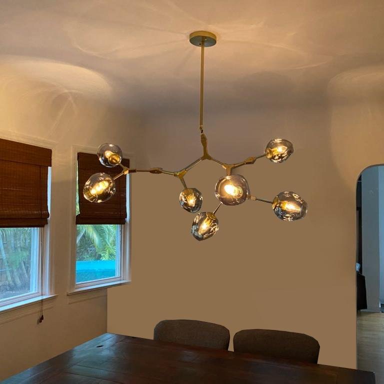 Metal Releaf Horizontal Globe Branching Bubble Chandelier - Italian Concept