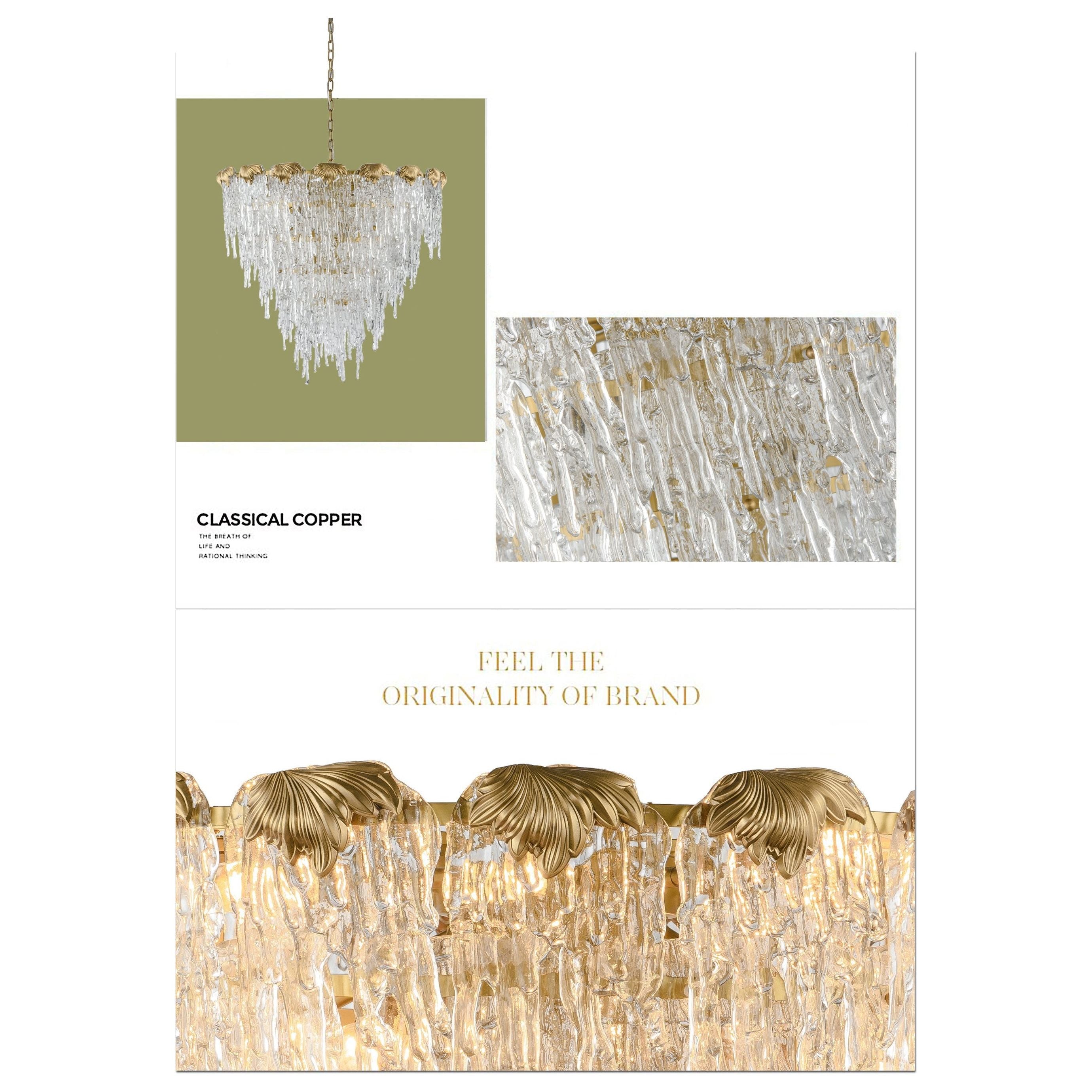 Aletta Melting Drop Crystal Glass Chandelier - Italian Concept -