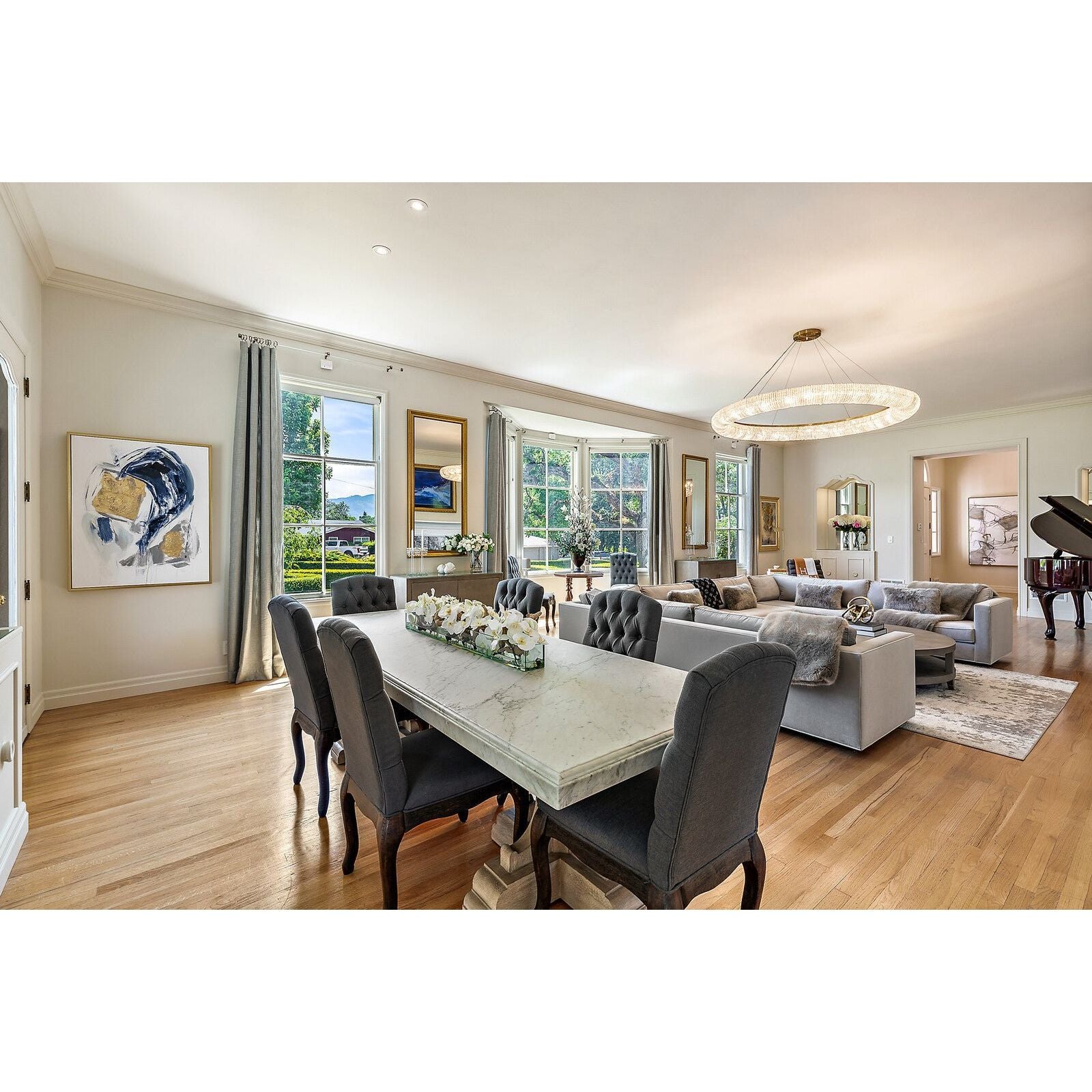 Empire Round Crystal Ring Beaded Chandelier - Italian Concept