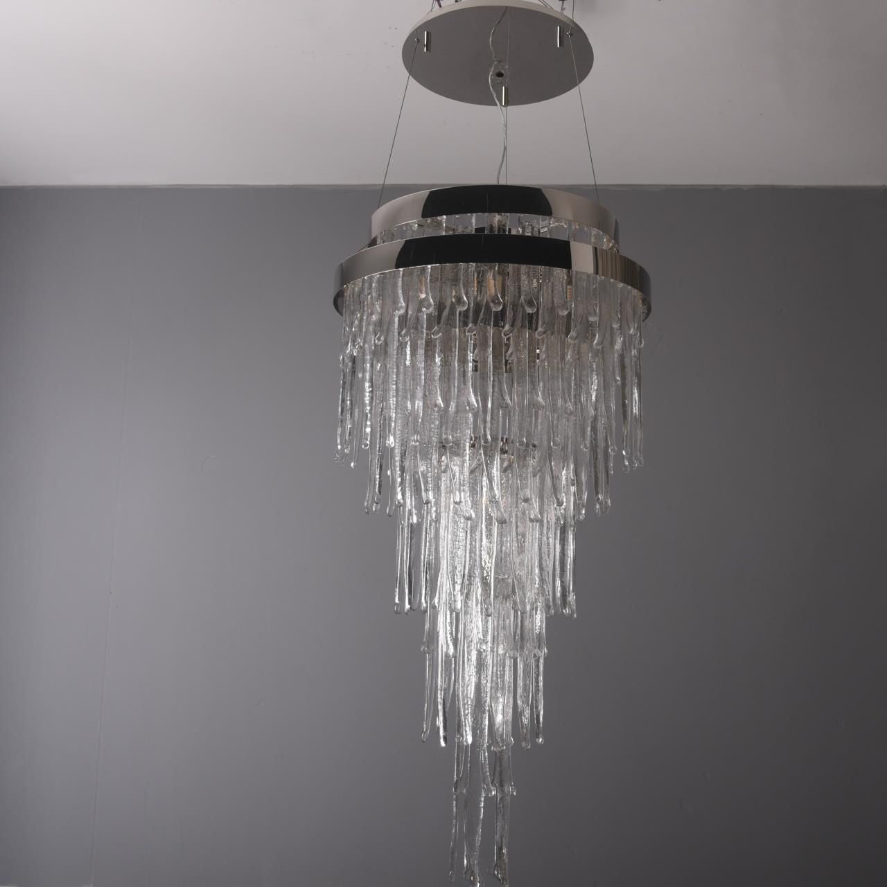 Lebal Waterfall Tubular Foyer Chandelier - Italian Concept