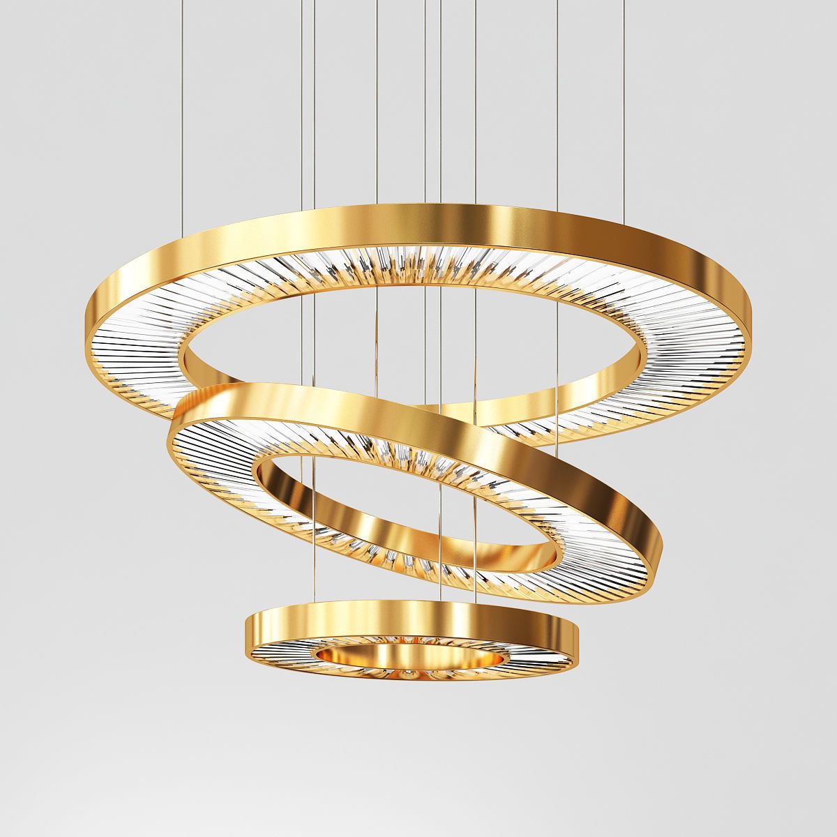 Liam Tiered Round Ring LED Chandelier - Italian Concept