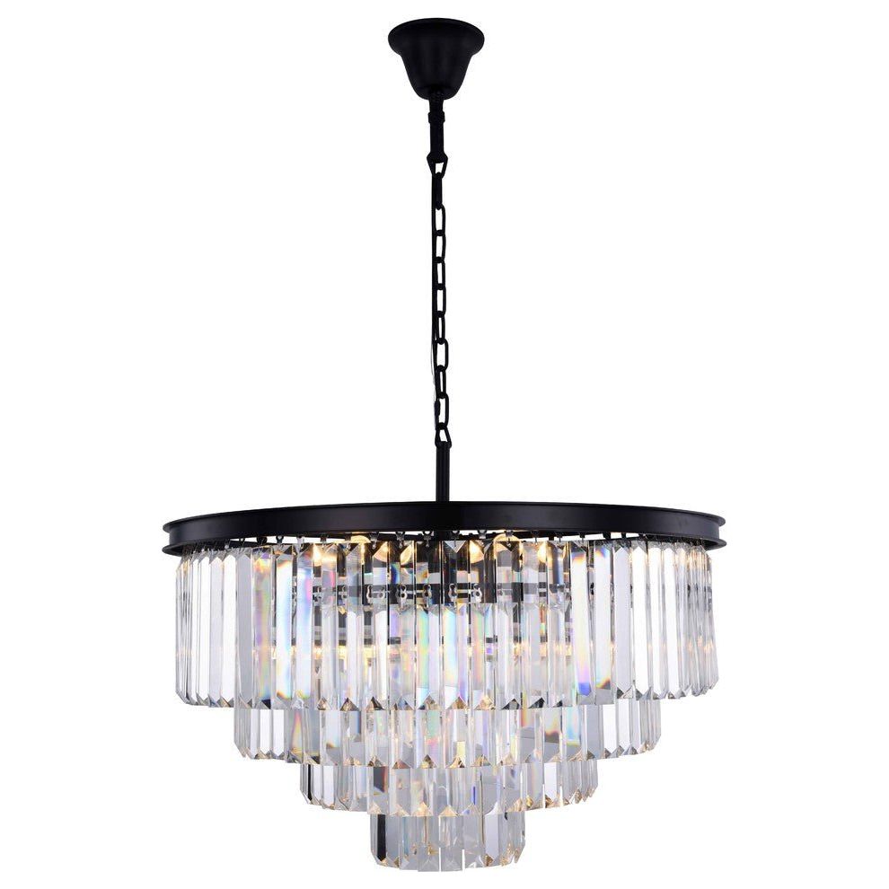 54" Wide Odeon Round Crystal Fringe Chandelier - Italian Concept -