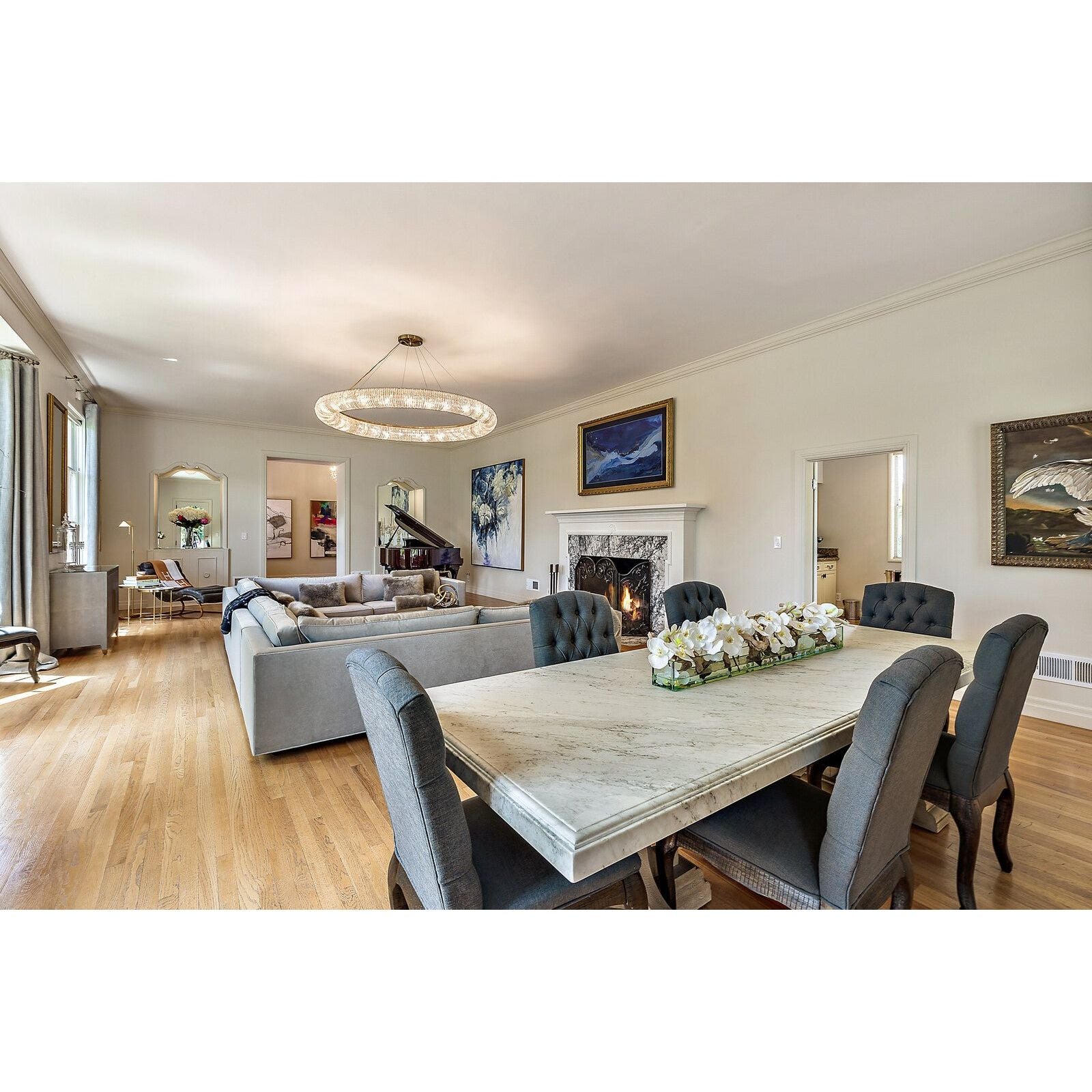 Empire Round Crystal Ring Beaded Chandelier - Italian Concept