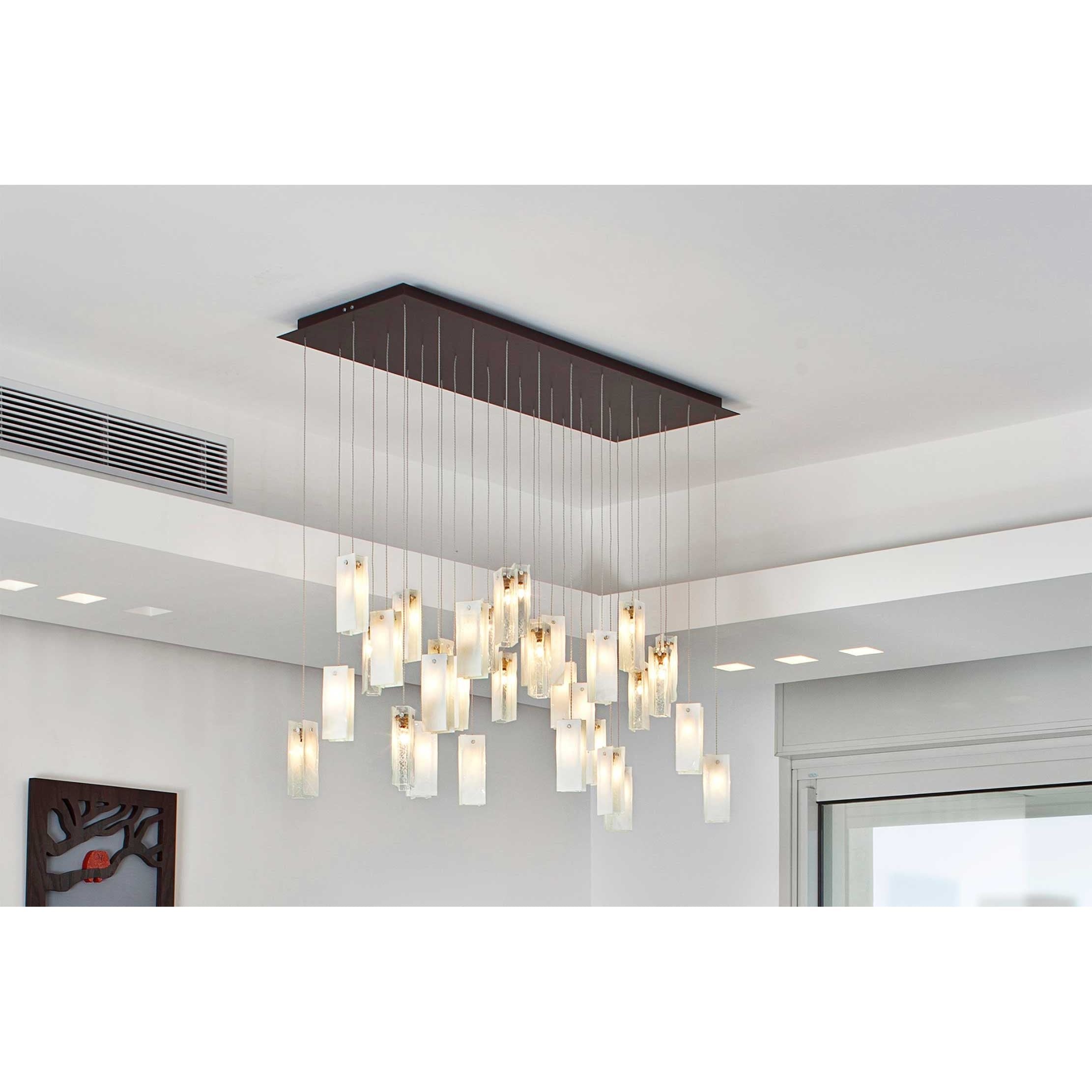 Rain Rectangular Cluster Glass tile Pendant Chandelier - Italian Concept -