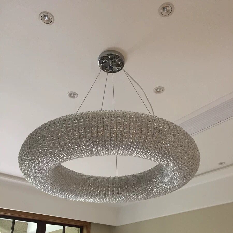 Empire Round Crystal Ring Beaded Chandelier - Italian Concept