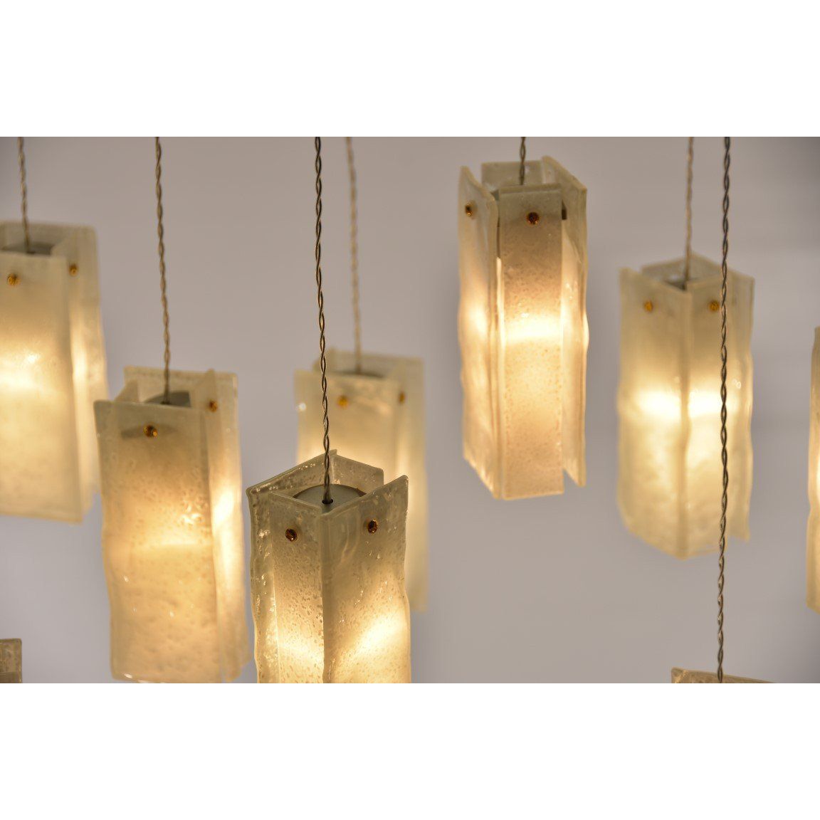 Rain Round Cluster Glass tile Pendant Chandelier - Italian Concept -