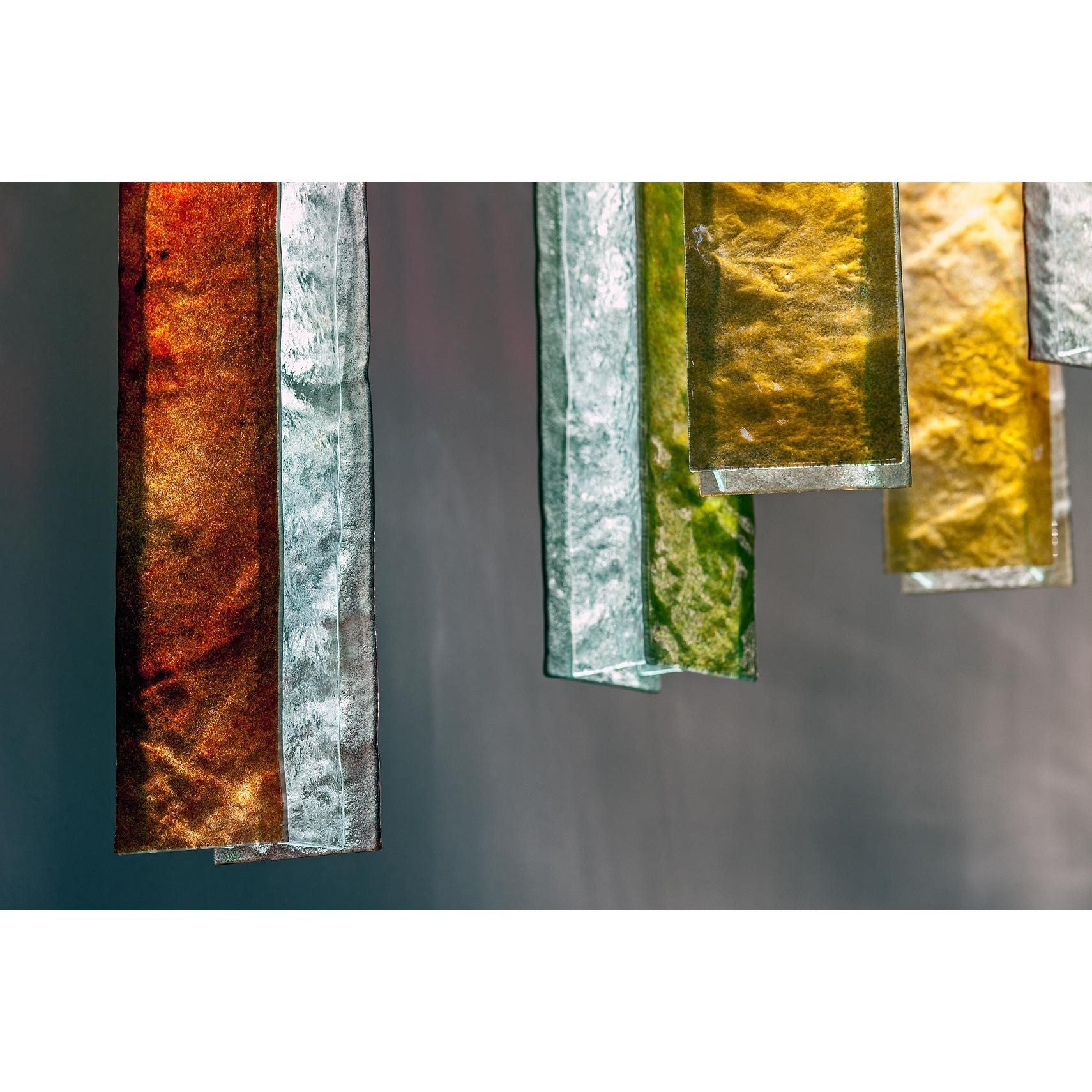 Rain Rectangular Cluster Glass tile Pendant Chandelier - Italian Concept -