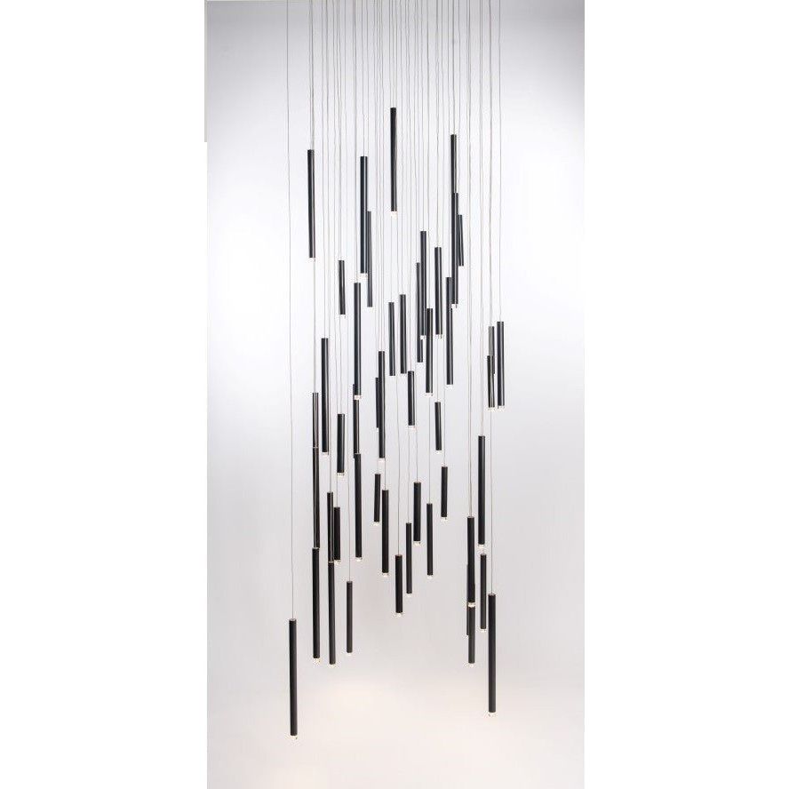 Bellini Rectangular Tubular Pendant Light Chandelier - Italian Concept -