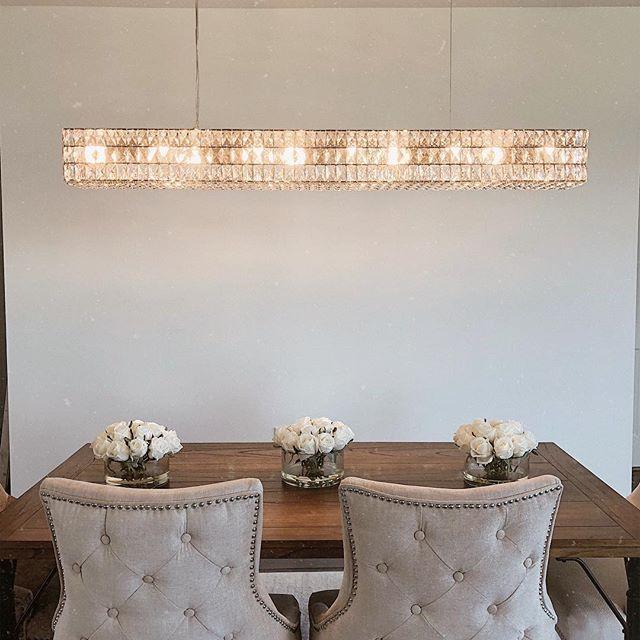 Mia Rectangular 3-Tier Crystal Chandelier - Italian Concept