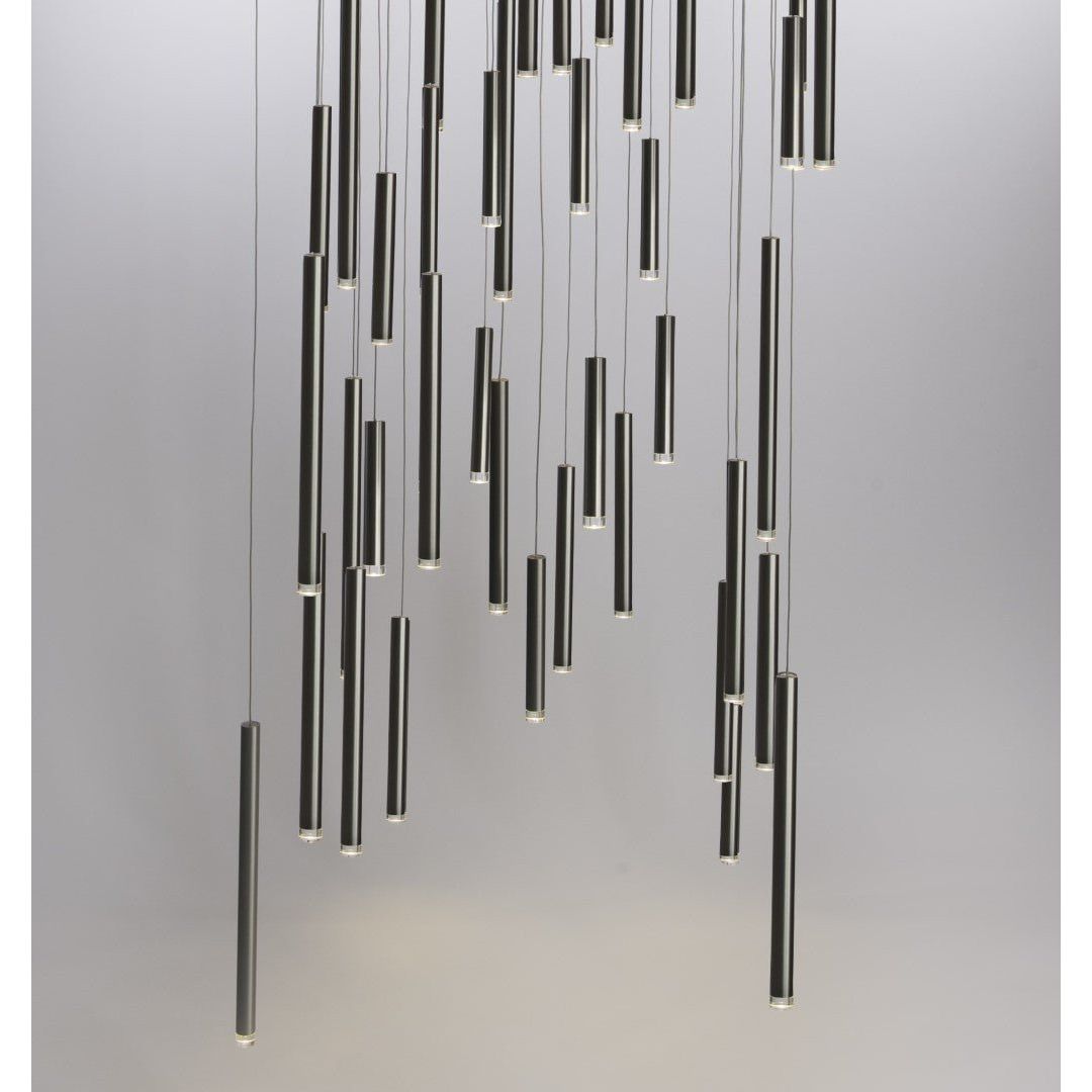 Bellini Square Tri-Tone Tubular Pendant Light Chandelier - Italian Concept -