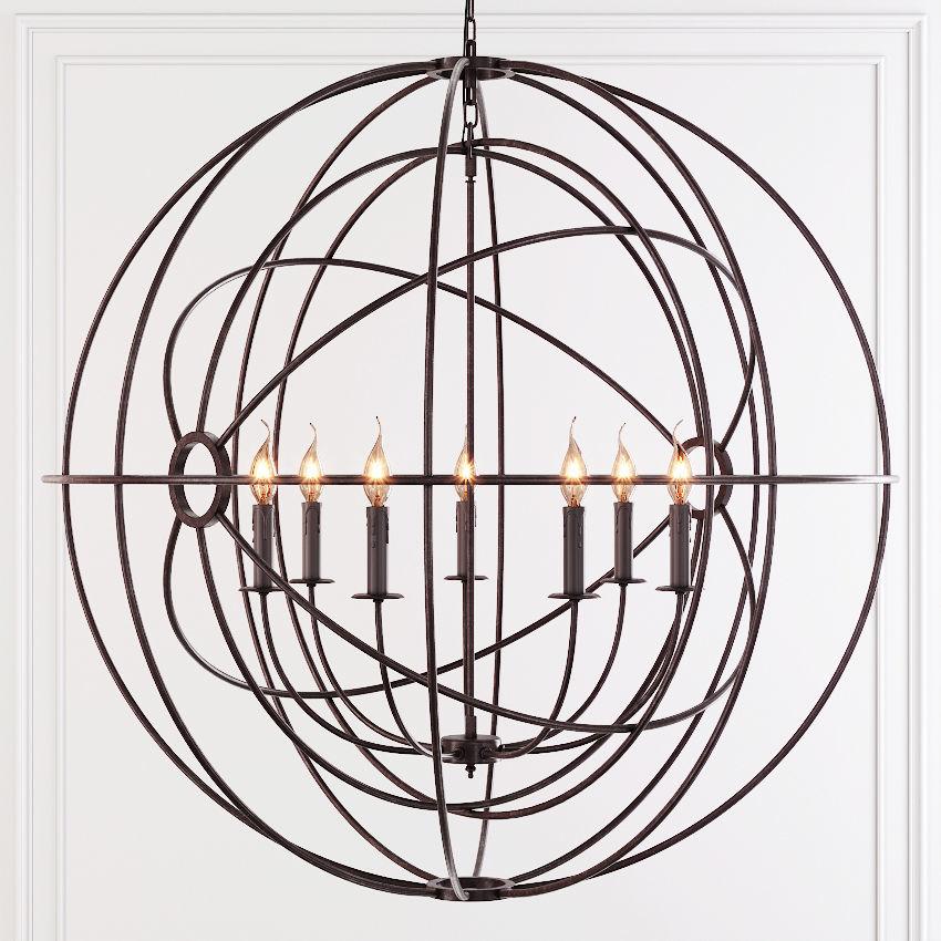 MN Iron Orb Multi-Ring Chandelier 44” - Italian Concept -