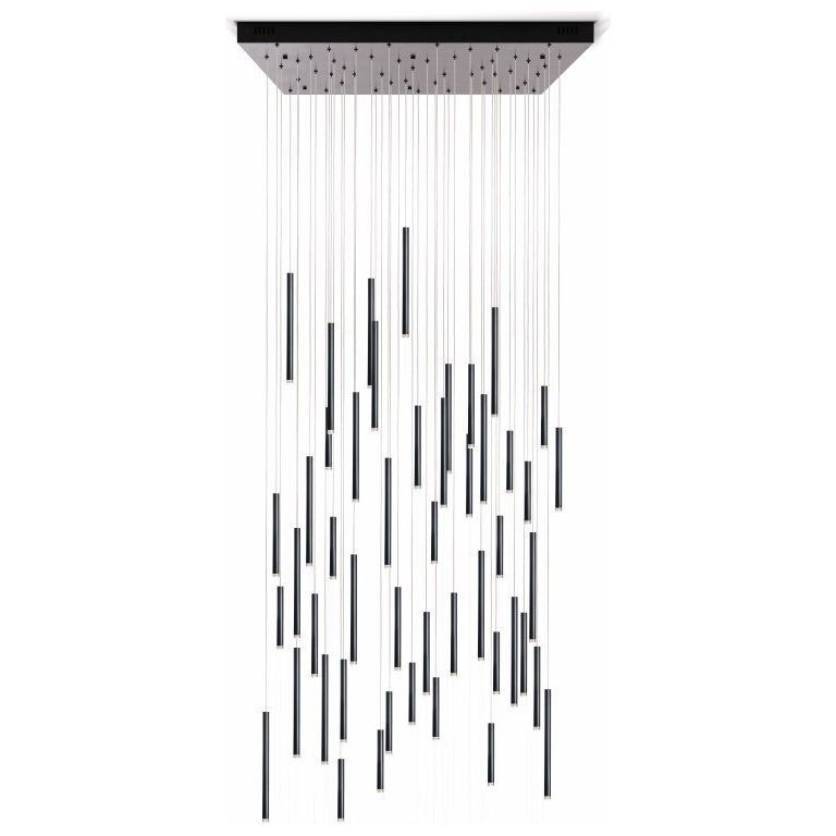 Bellini Square Tri-Tone Tubular Pendant Light Chandelier - Italian Concept -