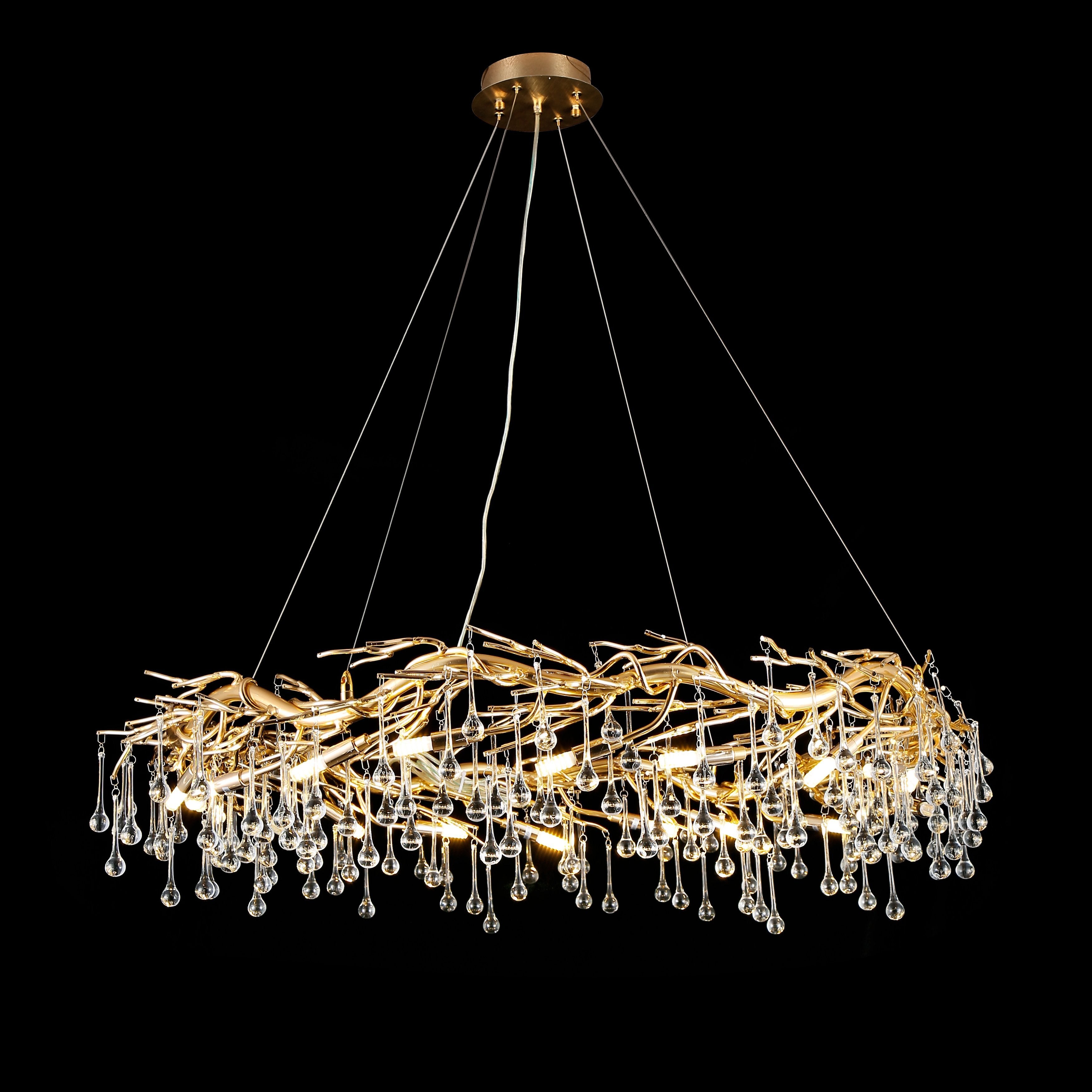 Livio Halo Branching 48"W Round Teardrop Chandelier - Italian Concept