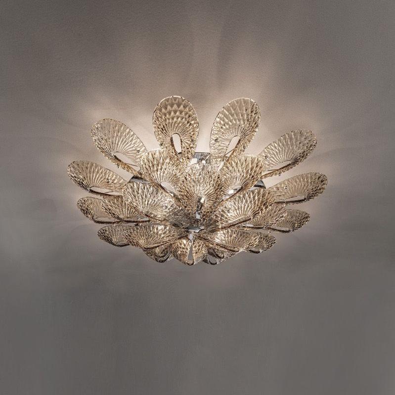Flushmount Bella Murano Glass Flower Chandelier - Italian Concept