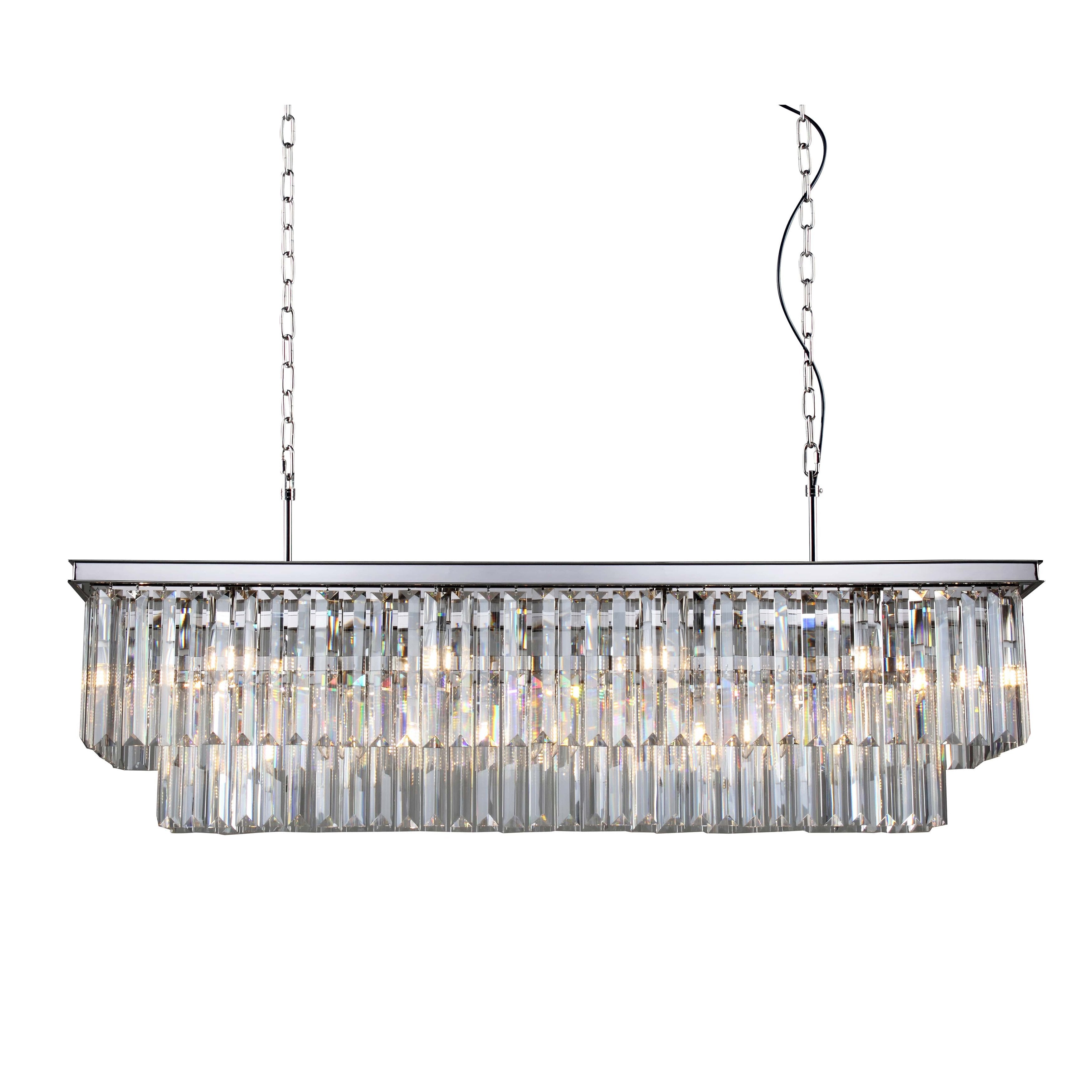 Odeon Crystal Fringe Rectangular Chandelier - Italian Concept
