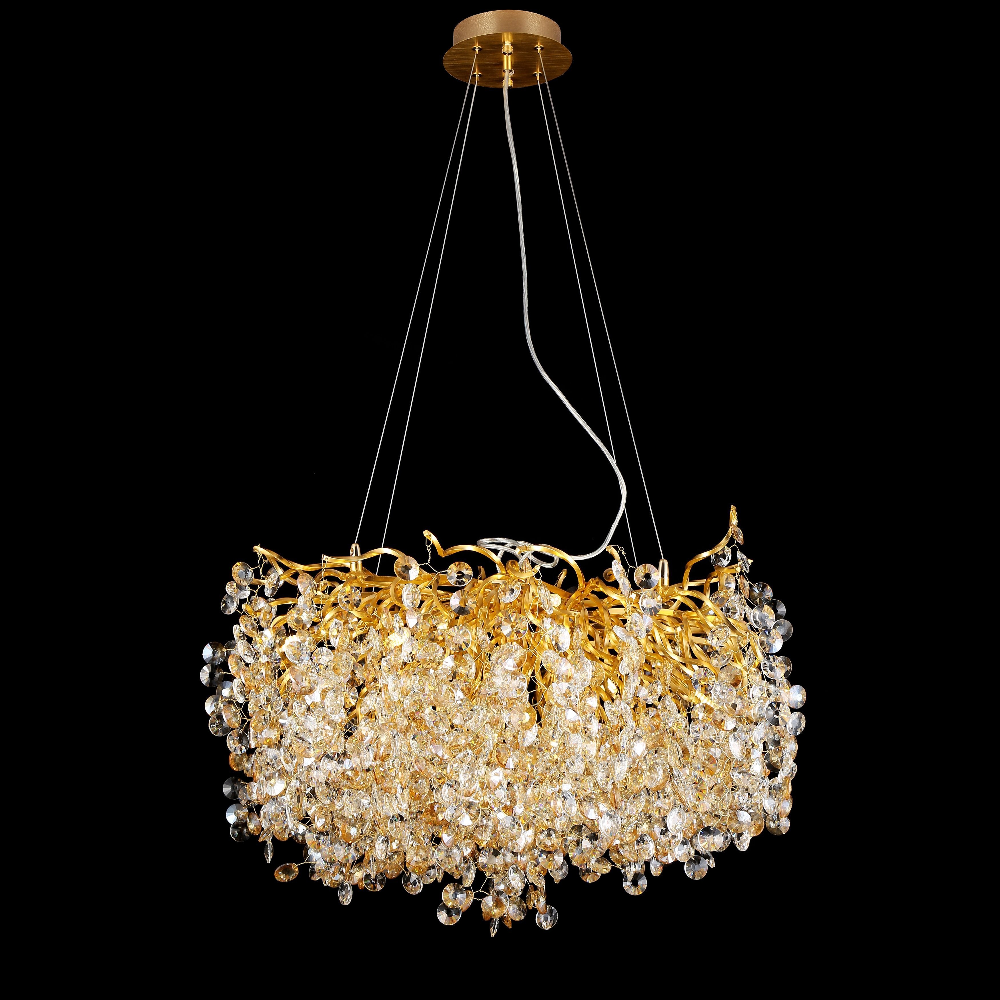 Crystal Quatre Round Branching Penny Chandelier - Italian Concept -
