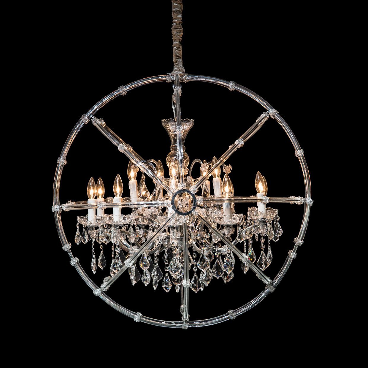 12L Transitional Rococo Crystal Orb Chandelier - Italian Concept -