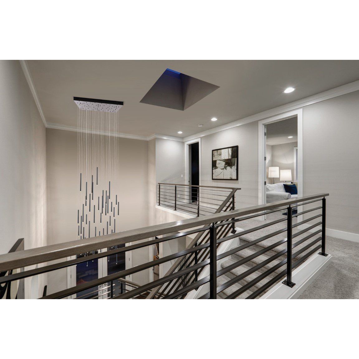 Bellini Square Tri-Tone Tubular Pendant Light Chandelier - Italian Concept -