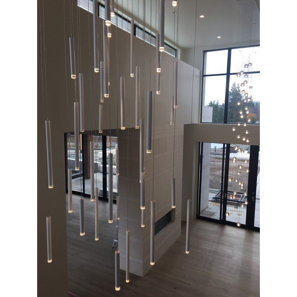 Bellini Rectangular Tubular Pendant Light Chandelier - Italian Concept -