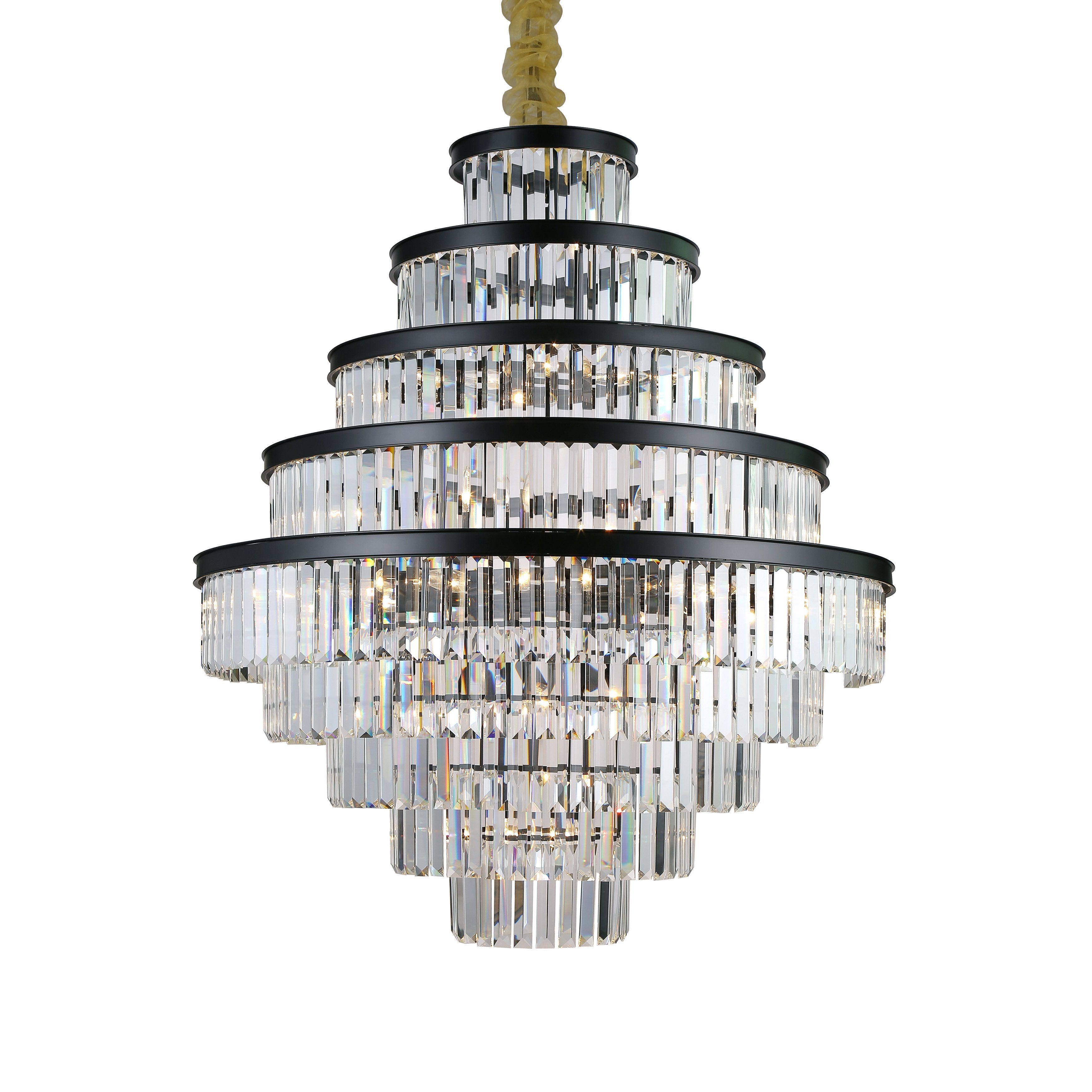 Emilia Tiered Odeon Fringe Crystal Chandelier - Italian Concept -