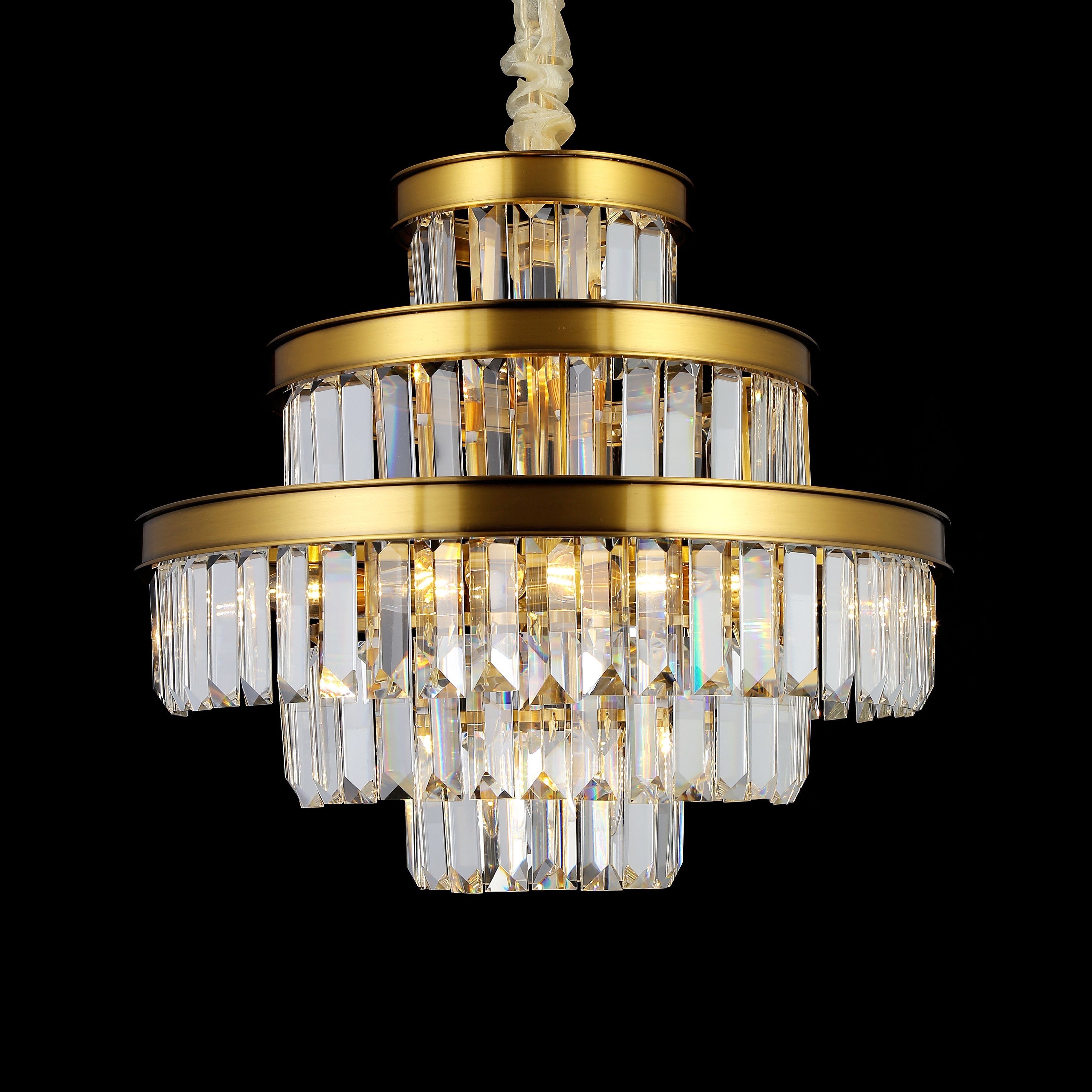 Emilia Tiered Odeon Fringe Crystal Chandelier - Italian Concept -