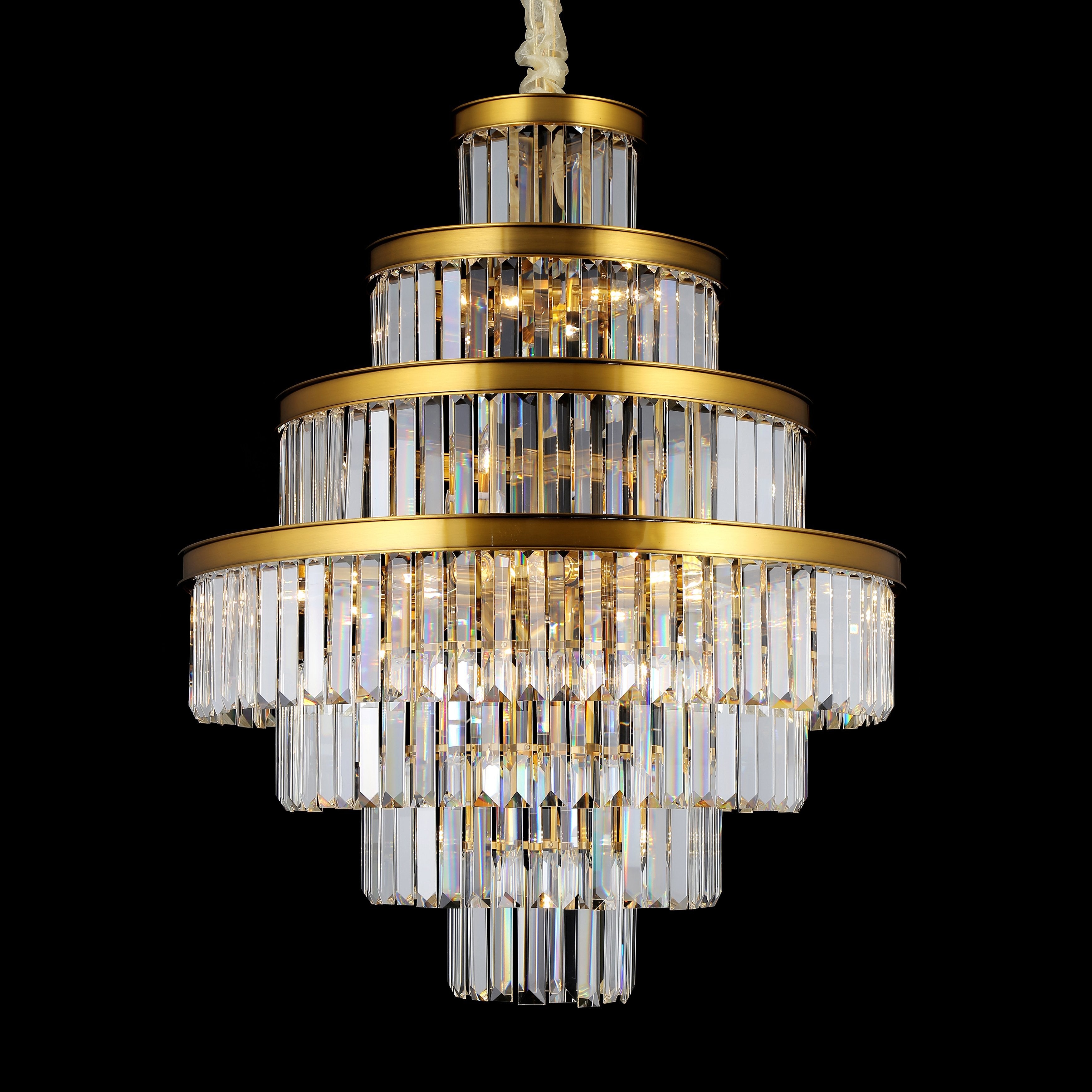 Emilia Tiered Odeon Fringe Crystal Chandelier - Italian Concept -