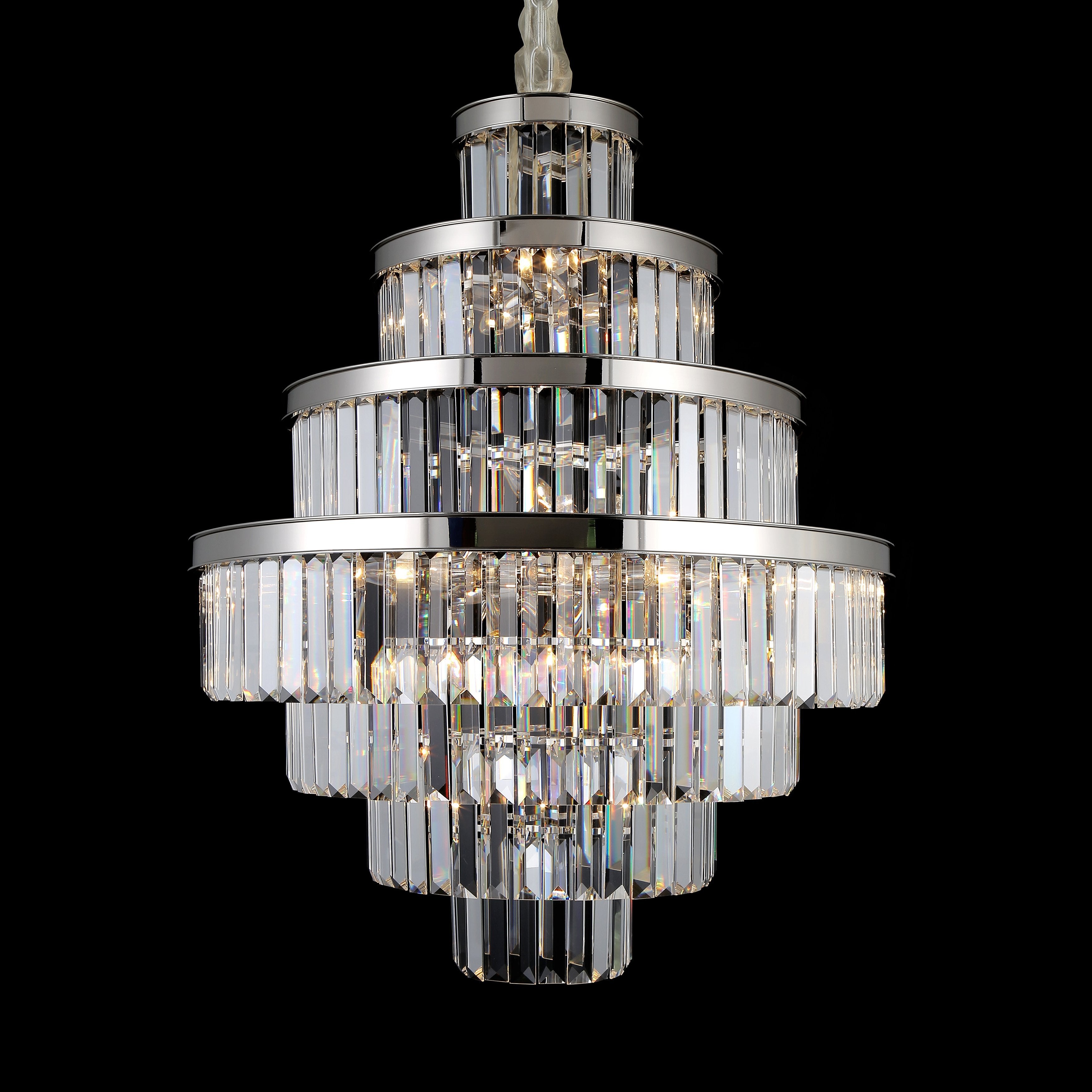 Emilia Tiered Odeon Fringe Crystal Chandelier - Italian Concept -