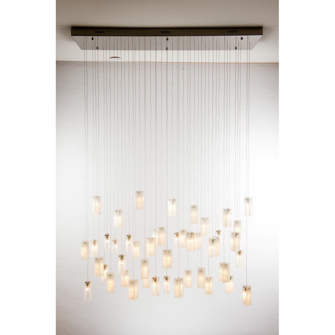 Rain Rectangular Cluster Glass tile Pendant Chandelier - Italian Concept -