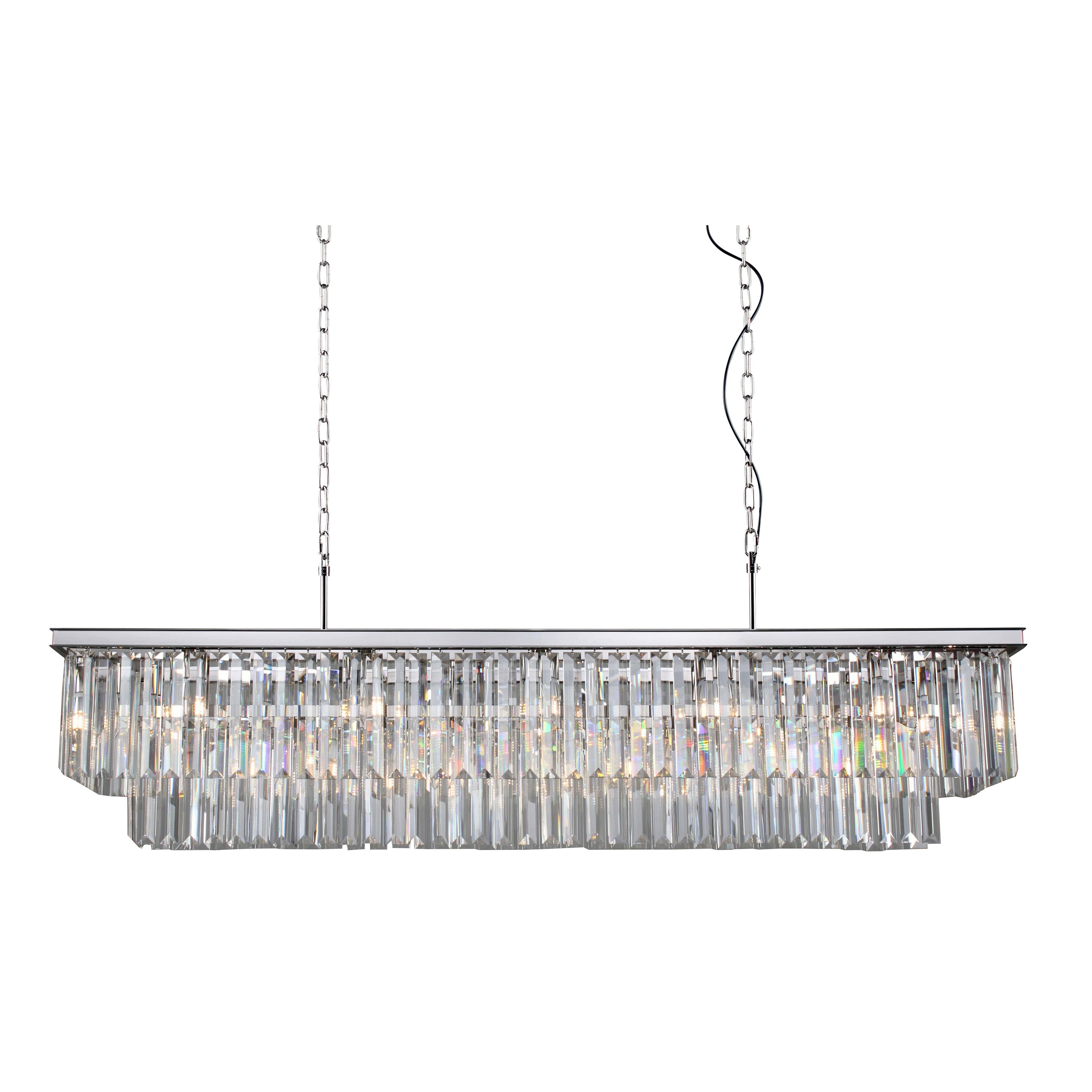 Odeon Crystal Fringe Rectangular Chandelier - Italian Concept