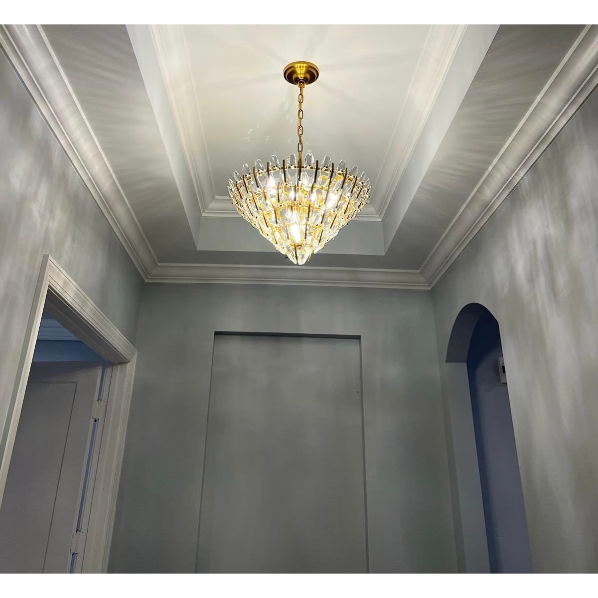 Sol Round Odeon Crystal Tiered Chandelier - Italian Concept