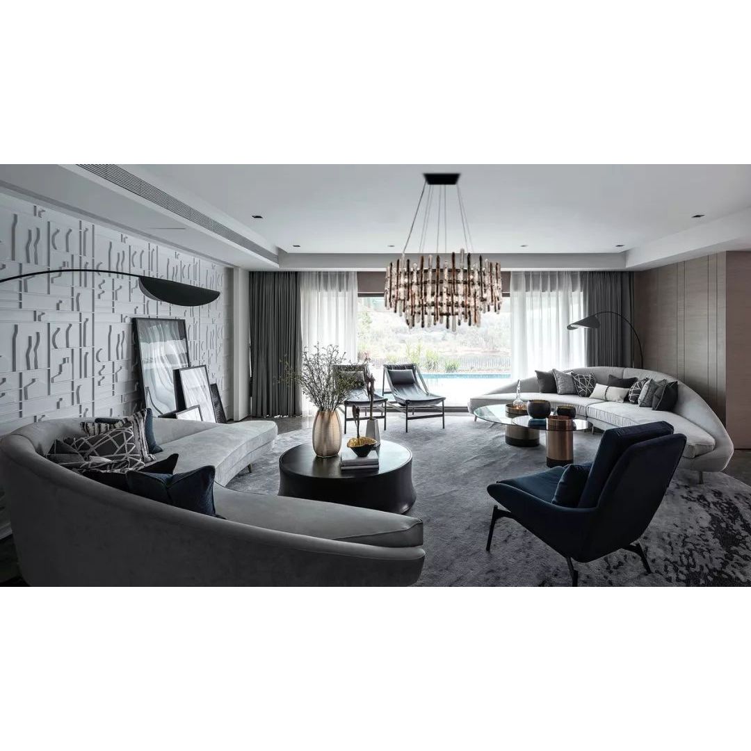 Sanjil Round Glass Chandelier - Italian Concept